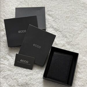 ECCO Black Leather Card Holder